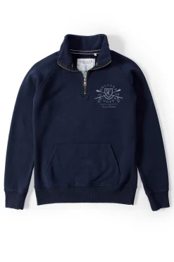 Holland Cooper Crest Zip Henley Ink Navy Discount