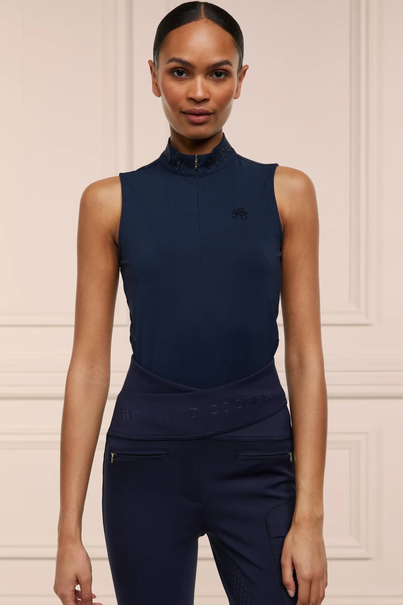 Holland Cooper Crystal Sleeveless Base Layer Ink Navy Best