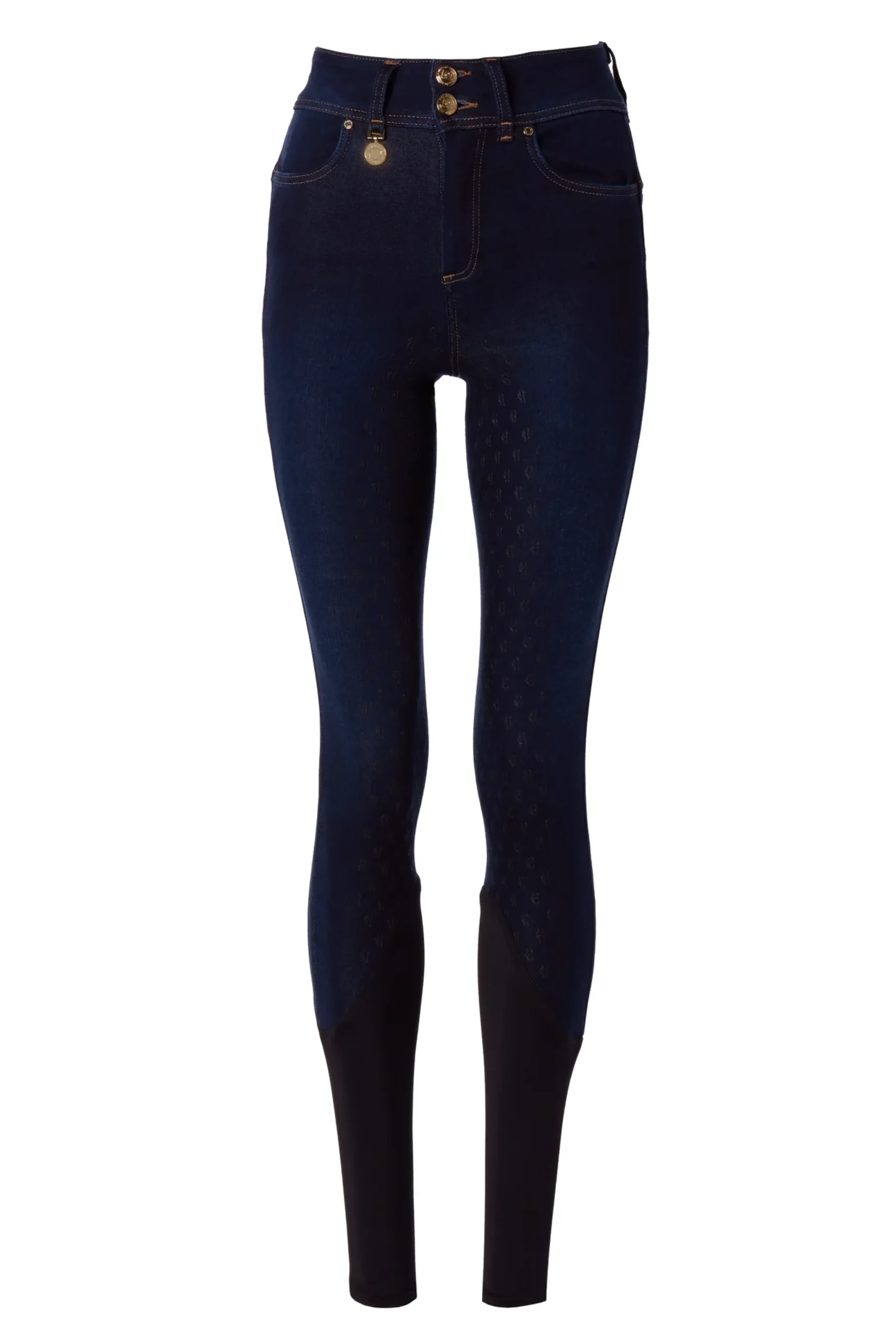 Holland Cooper Denim Thermal Full Grip Breeches Deep Indigo Best
