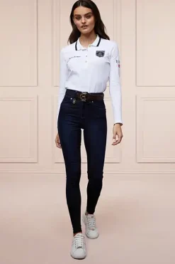 Holland Cooper Denim Thermal Full Grip Breeches Deep Indigo Best