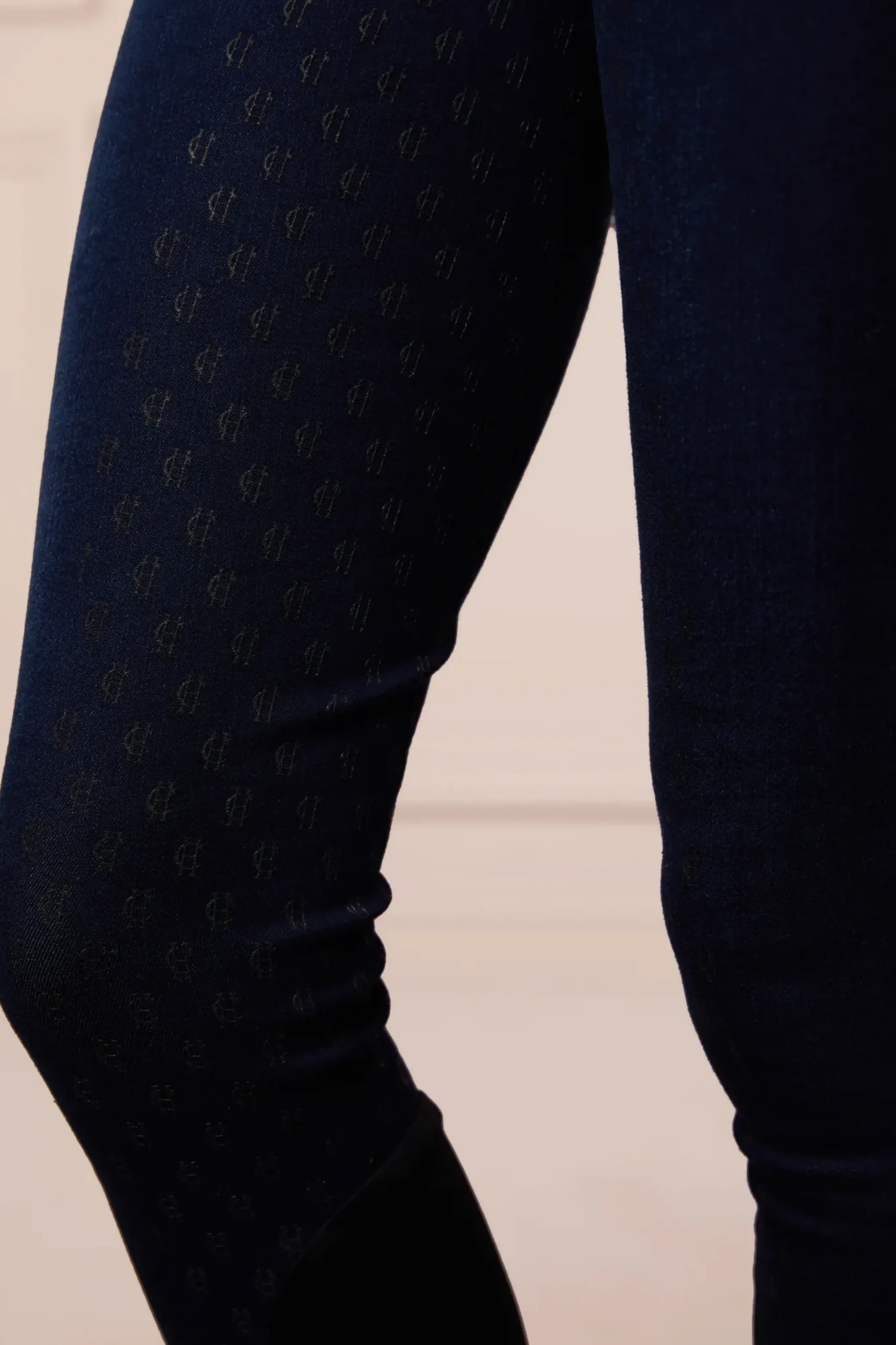 Holland Cooper Denim Thermal Full Grip Breeches Deep Indigo Best