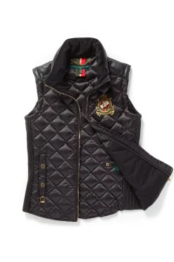 Holland Cooper Diamond Quilt Classic Gilet Black Clearance