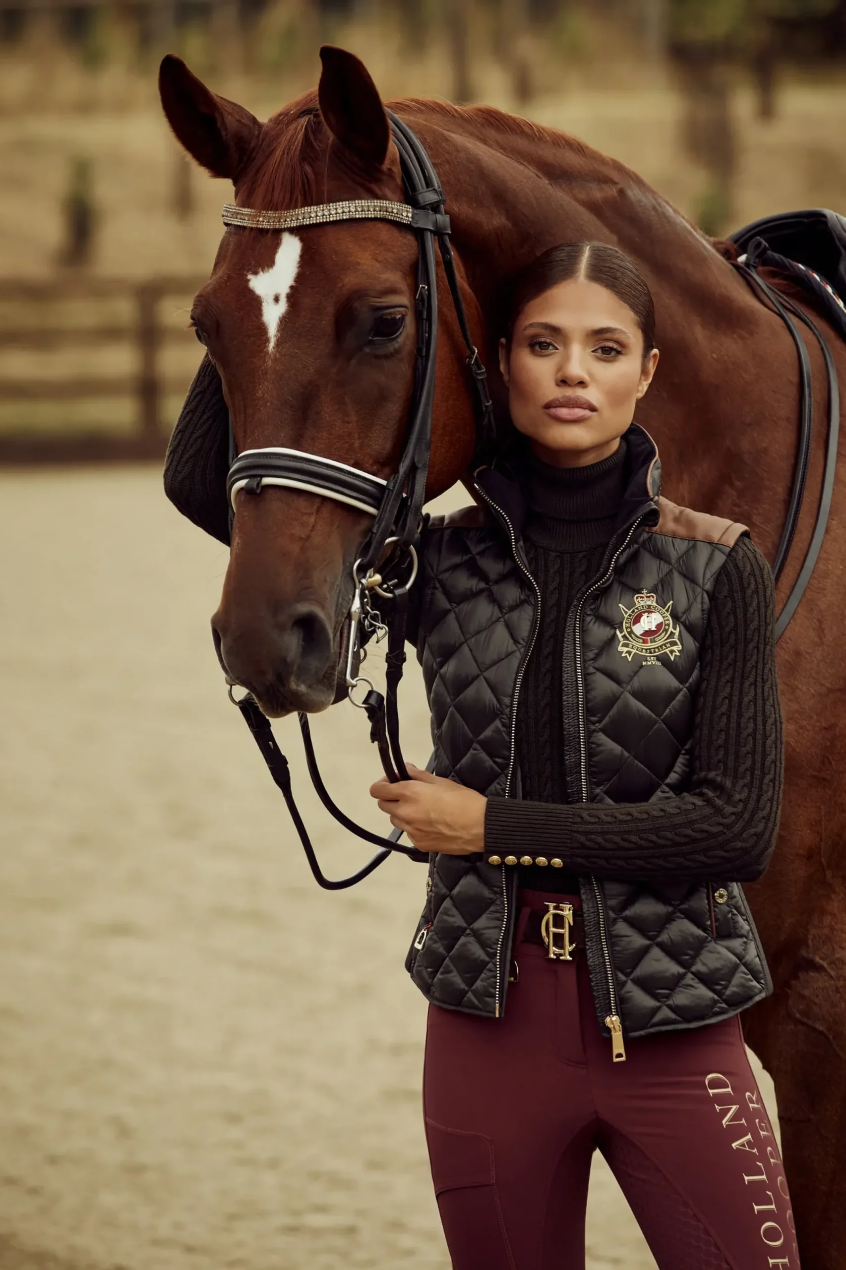 Holland Cooper Diamond Quilt Classic Gilet Khaki Best