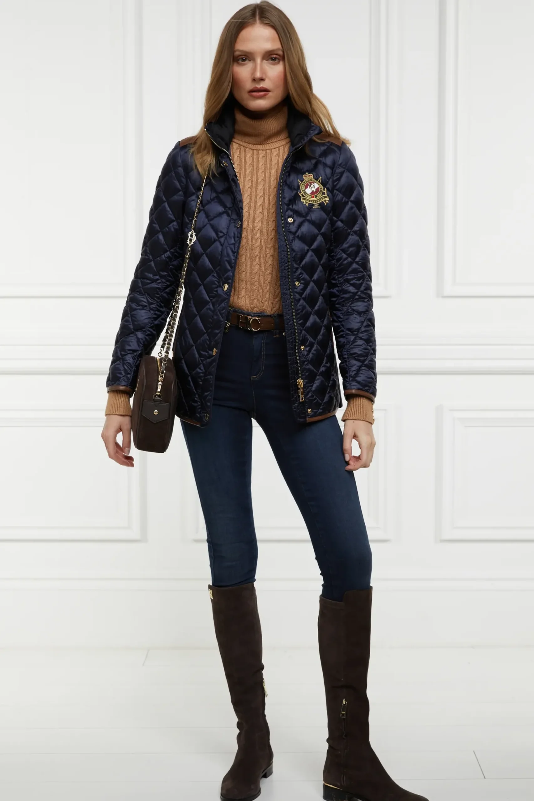 Holland Cooper Diamond Quilt Classic Jacket Ink Navy Hot