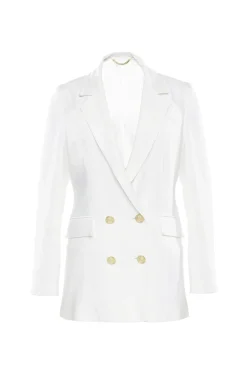 Holland Cooper Double Breasted Blazer Oyster Linen Online
