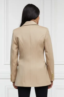 Holland Cooper Double Breasted Blazer Camel Twill Hot