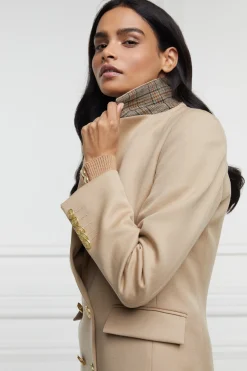 Holland Cooper Double Breasted Blazer Camel Twill Hot