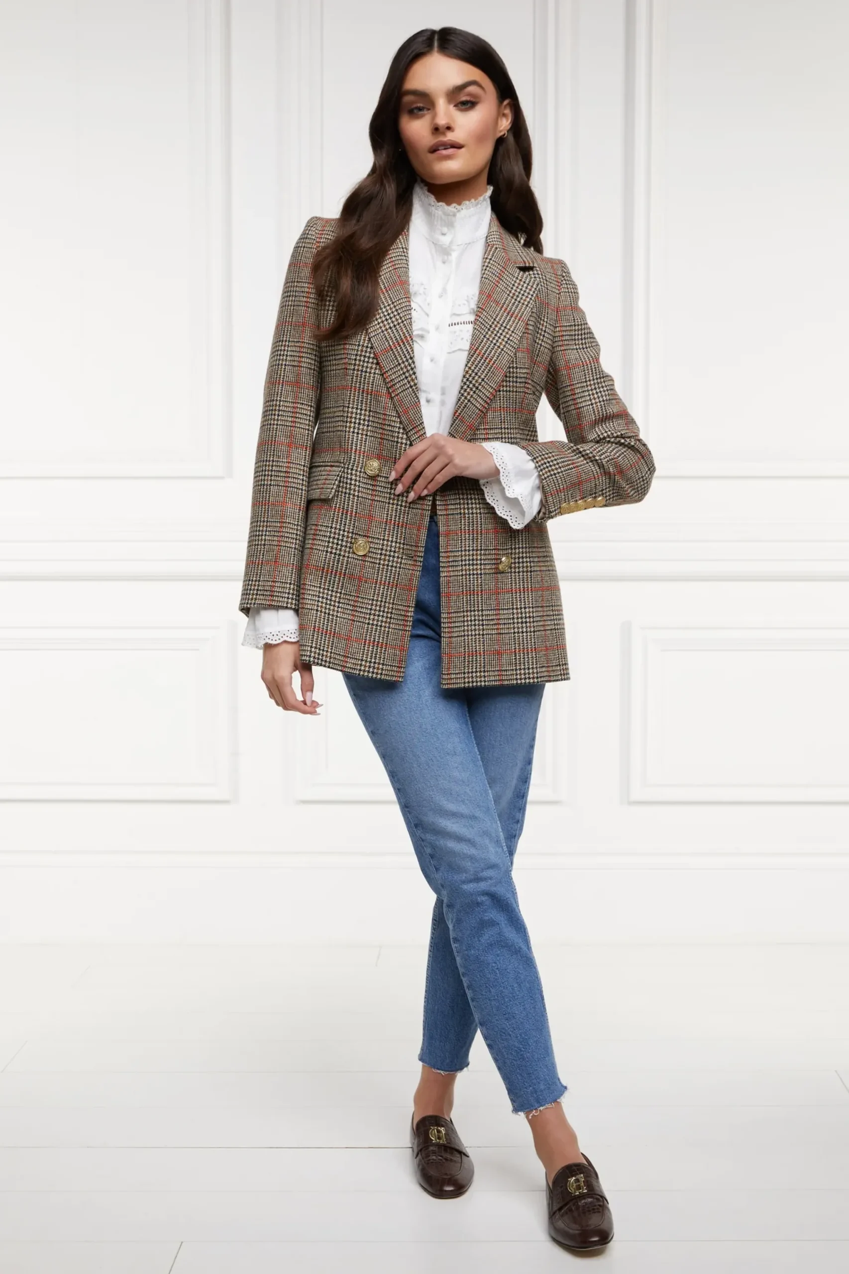 Holland Cooper Double Breasted Blazer Orange Windsor Discount