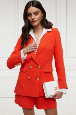 Holland Cooper Double Breasted Blazer Neroli Linen Hot