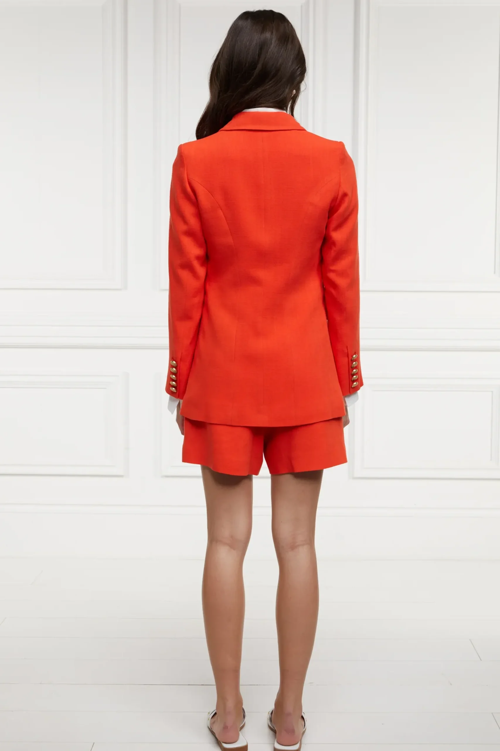 Holland Cooper Double Breasted Blazer Neroli Linen Hot