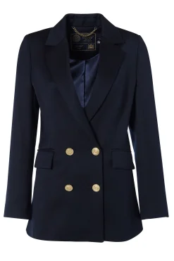 Holland Cooper Double Breasted Blazer Navy Twill Sale