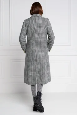 Holland Cooper Double Breasted Coat Prince of Wales Mono New