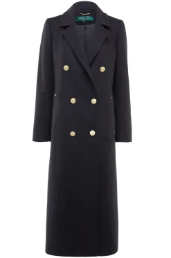 Holland Cooper Double Breasted Coat Soft Black Online