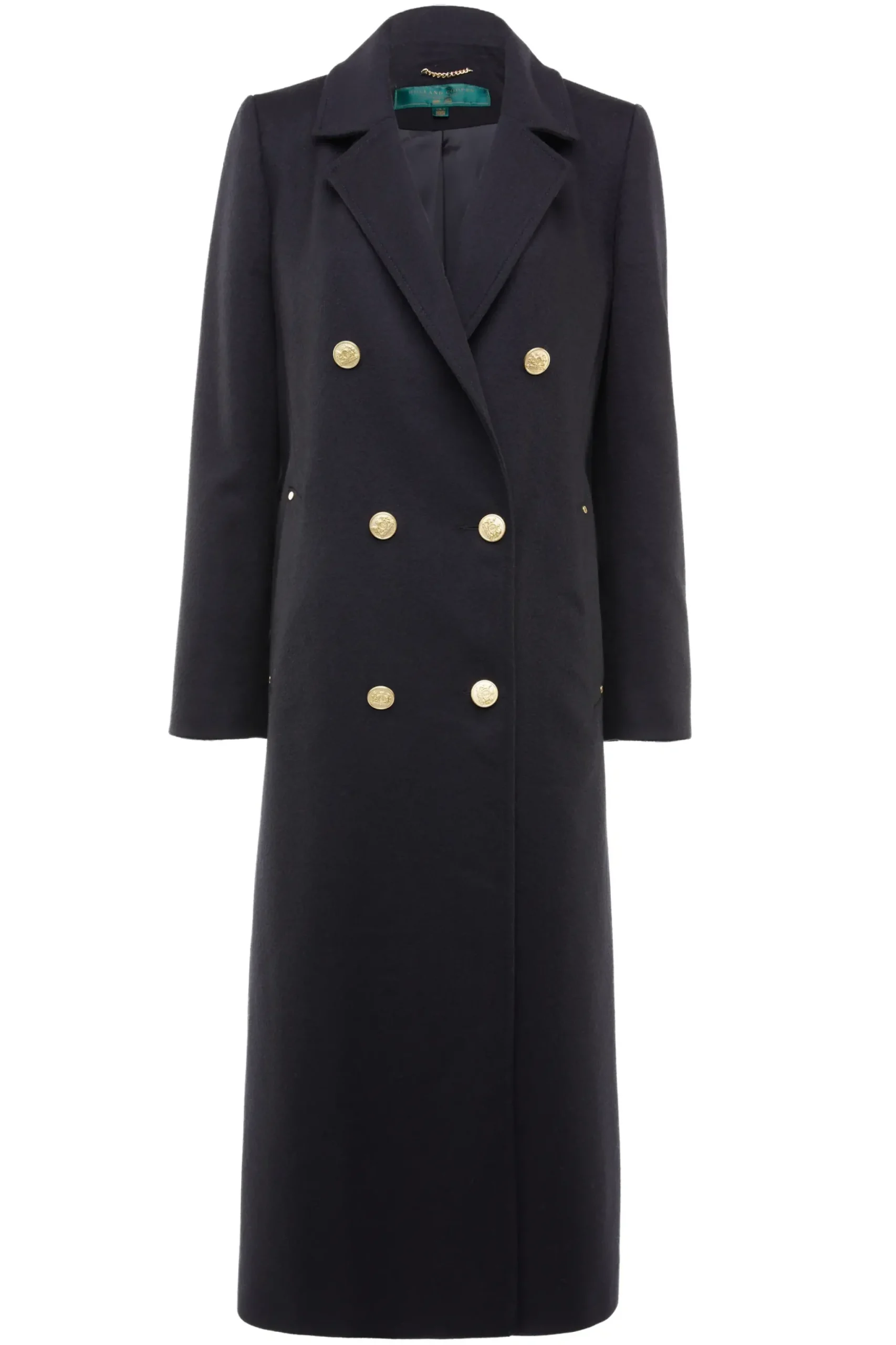 Holland Cooper Double Breasted Coat Soft Black Online
