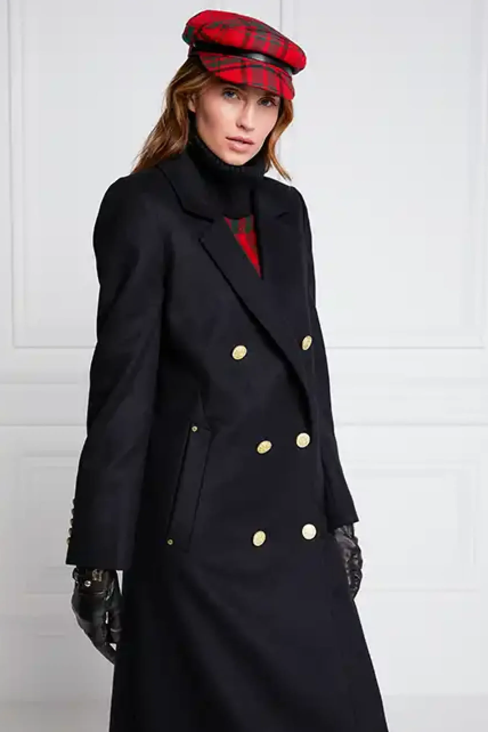 Holland Cooper Double Breasted Coat Soft Black Online