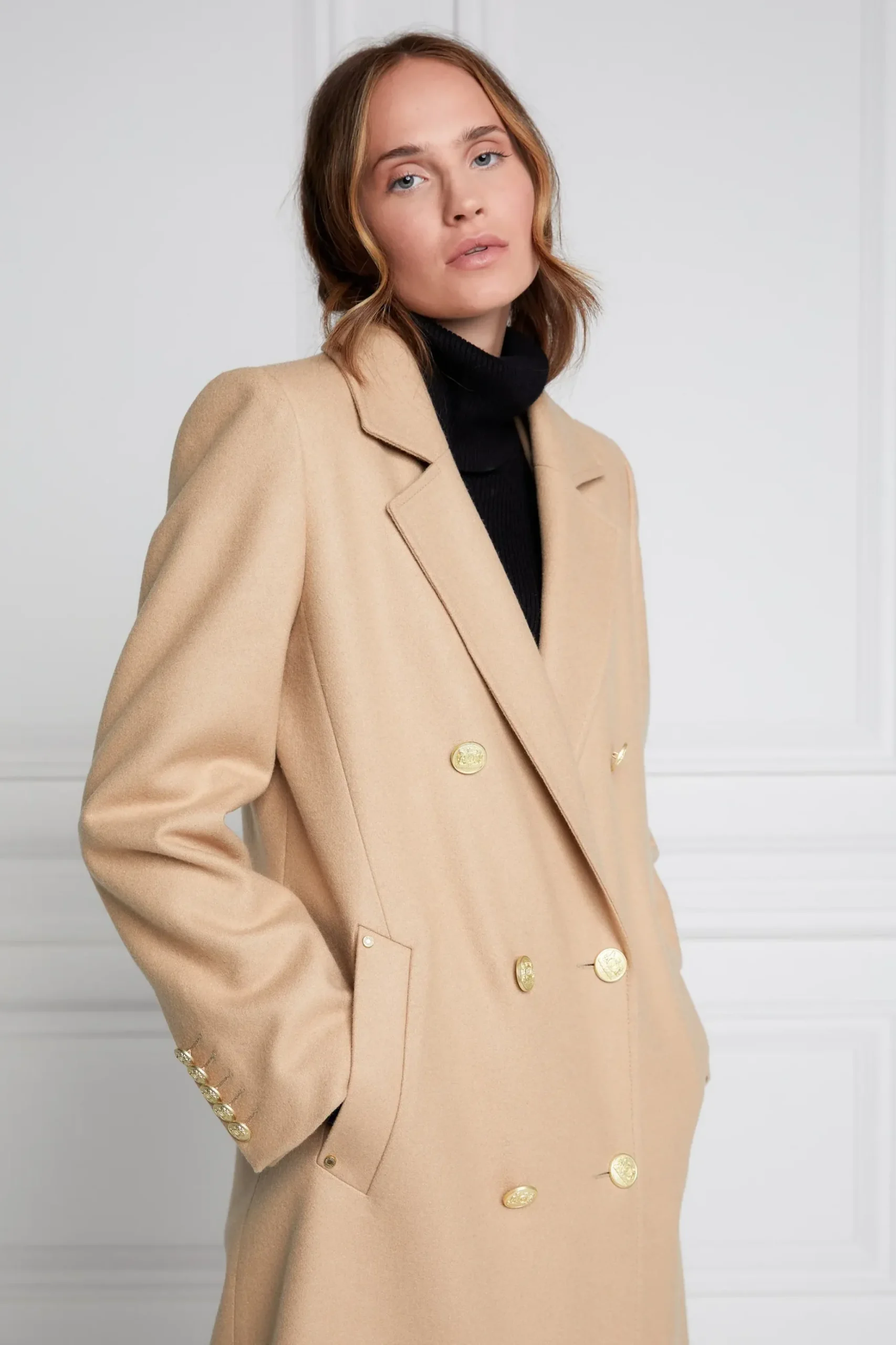 Holland Cooper Double Breasted Coat Camel Outlet