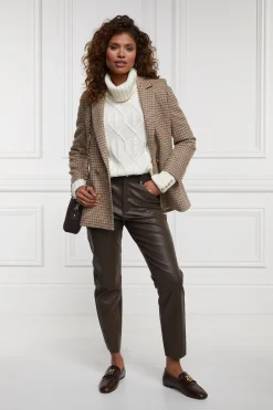 Holland Cooper Dunwick Faux Leather Pant Tobacco New