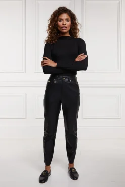 Holland Cooper Dunwick Faux Leather Pant Black Hot