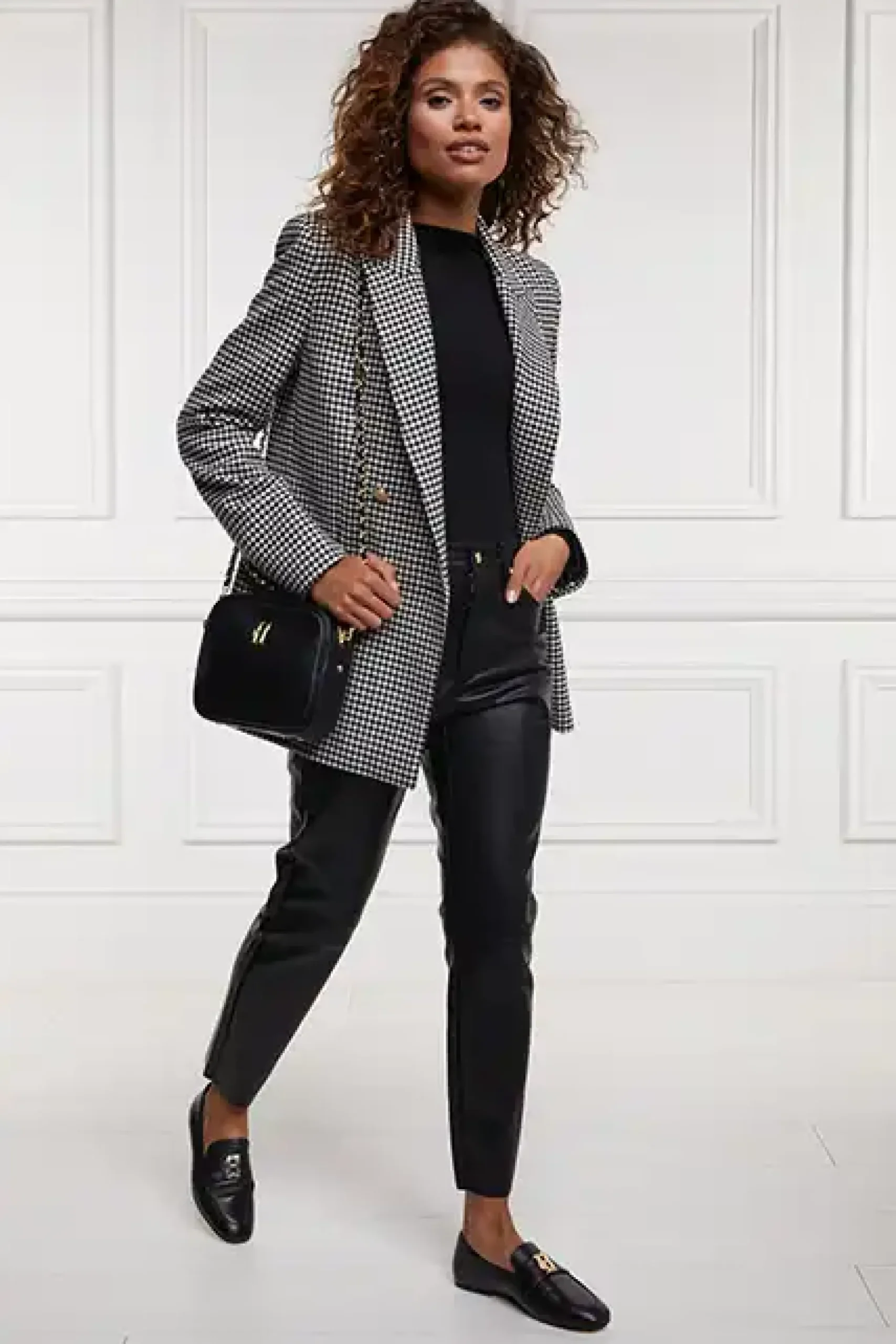 Holland Cooper Dunwick Faux Leather Pant Black Hot