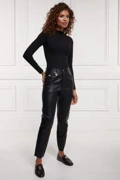 Holland Cooper Dunwick Faux Leather Pant Black Hot