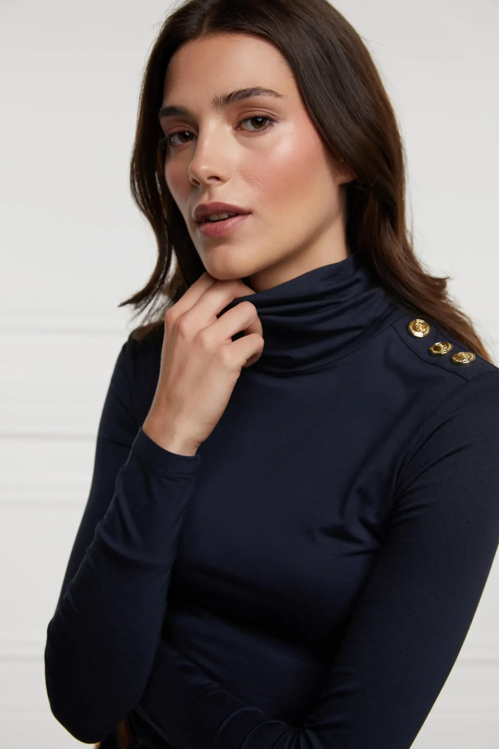 Holland Cooper Essential Roll Neck Ink Navy Hot