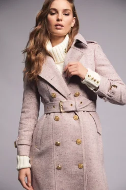 Holland Cooper Full Length Marlborough Trench Coat Anniversary Pink Discount