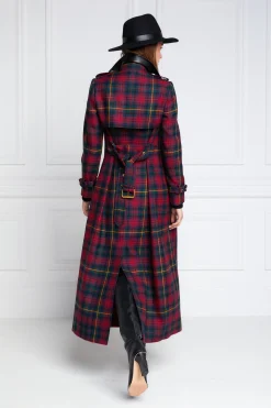 Holland Cooper Full Length Marlborough Trench Coat Logan Tartan Online