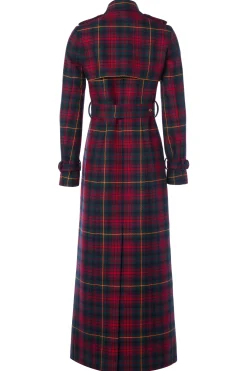 Holland Cooper Full Length Marlborough Trench Coat Logan Tartan Online