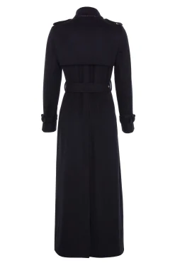 Holland Cooper Full Length Marlborough Trench Coat Soft Black New
