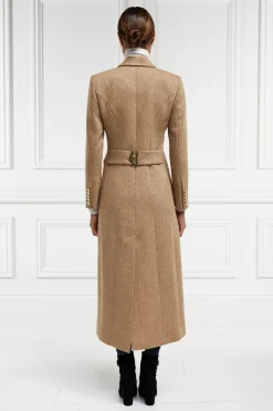 Holland Cooper Full Length Regency Coat Brown Herringbone Hot