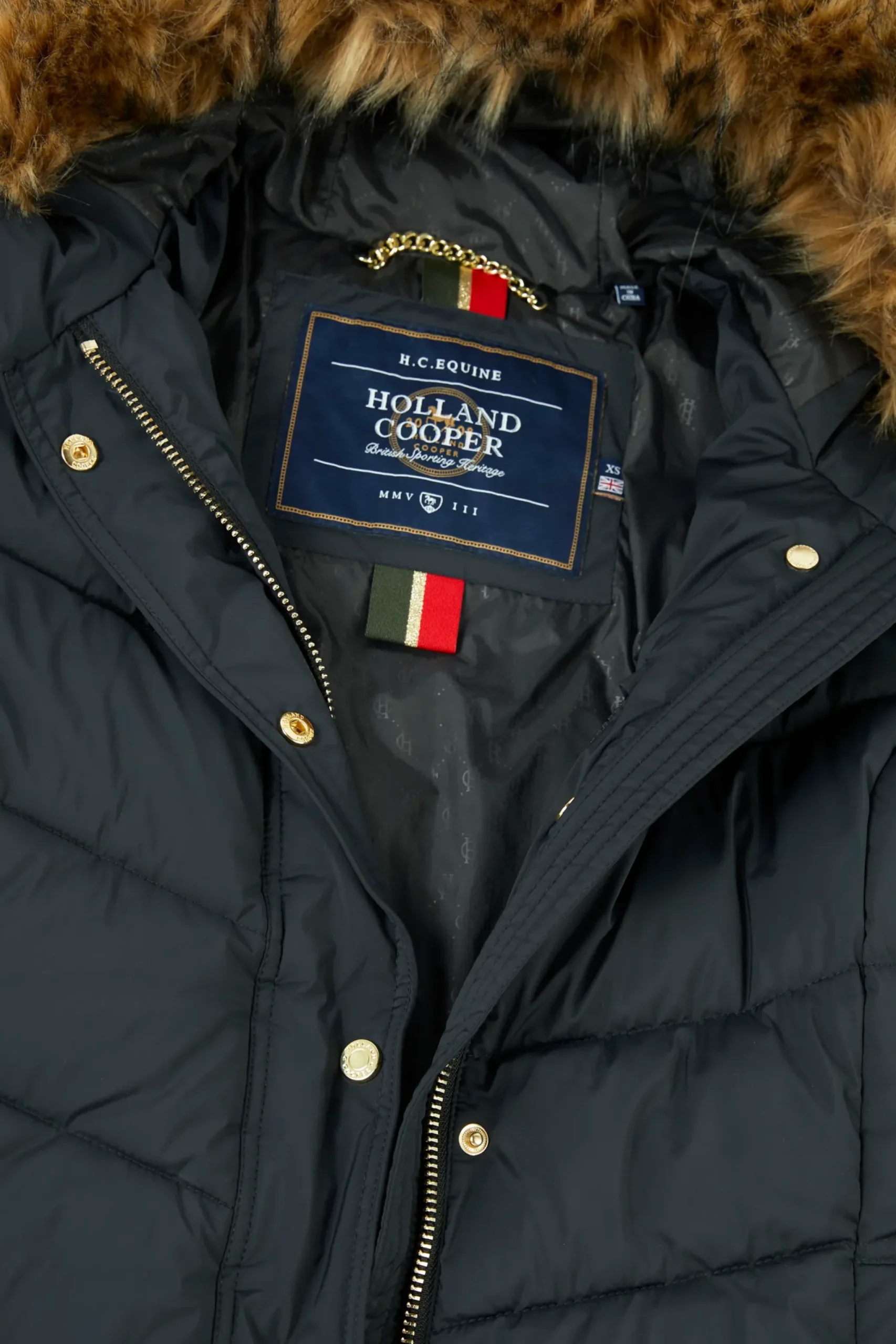 Holland Cooper Glacier Full Length Puffer Ink Navy Hot