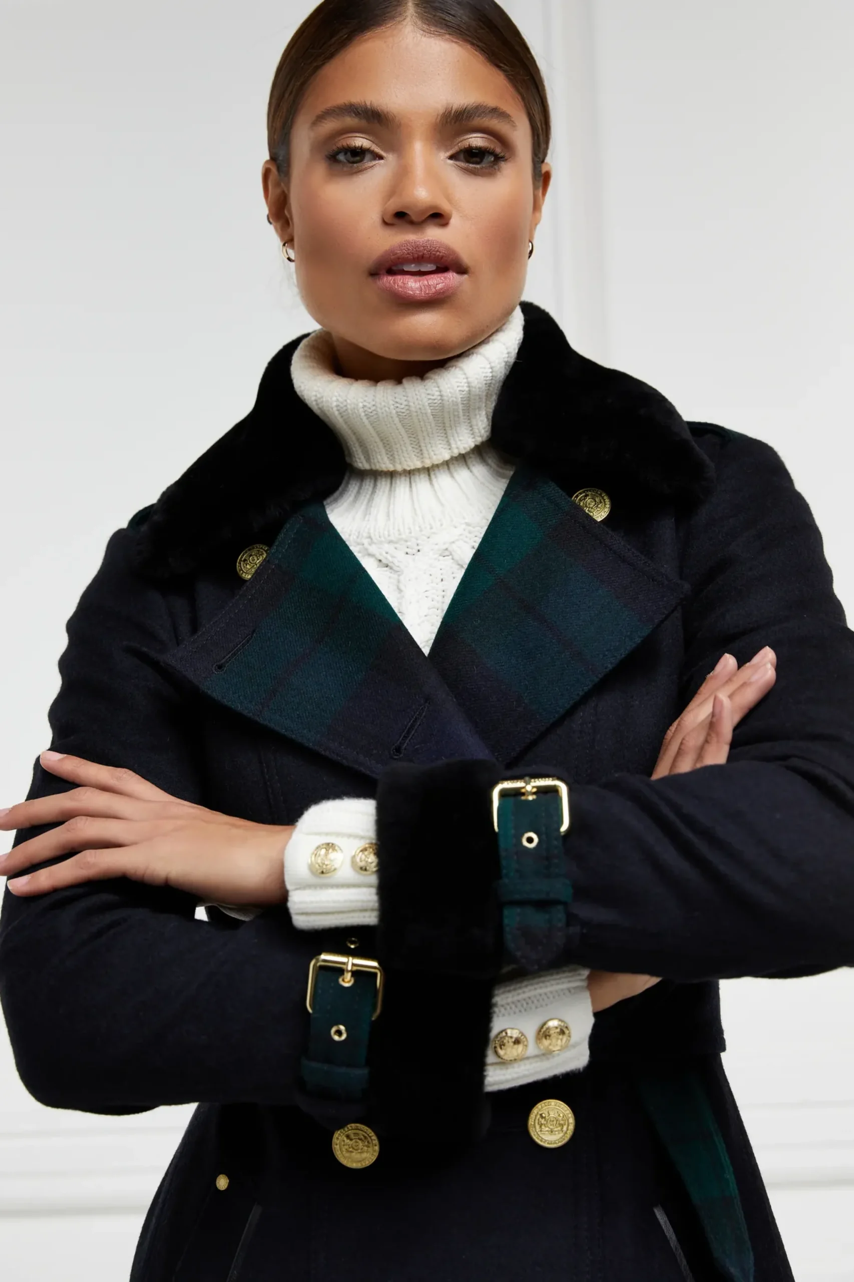 Holland Cooper Gold Label Trench Soft Navy Blackwatch Online