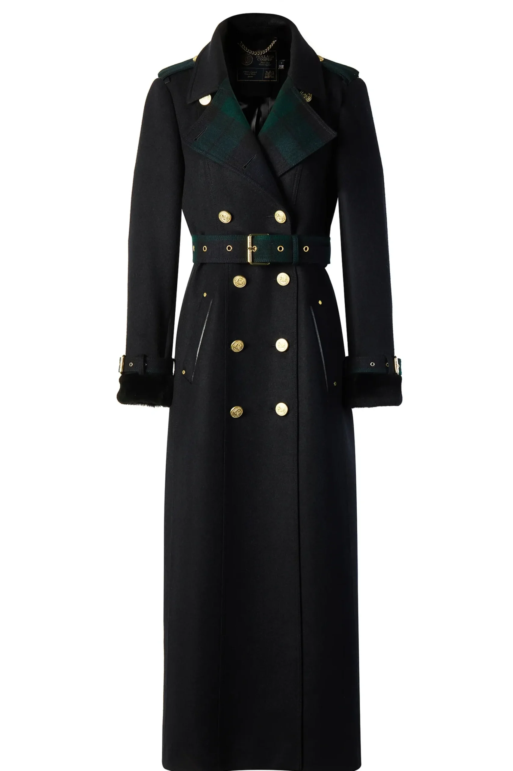 Holland Cooper Gold Label Trench Soft Navy Blackwatch Online