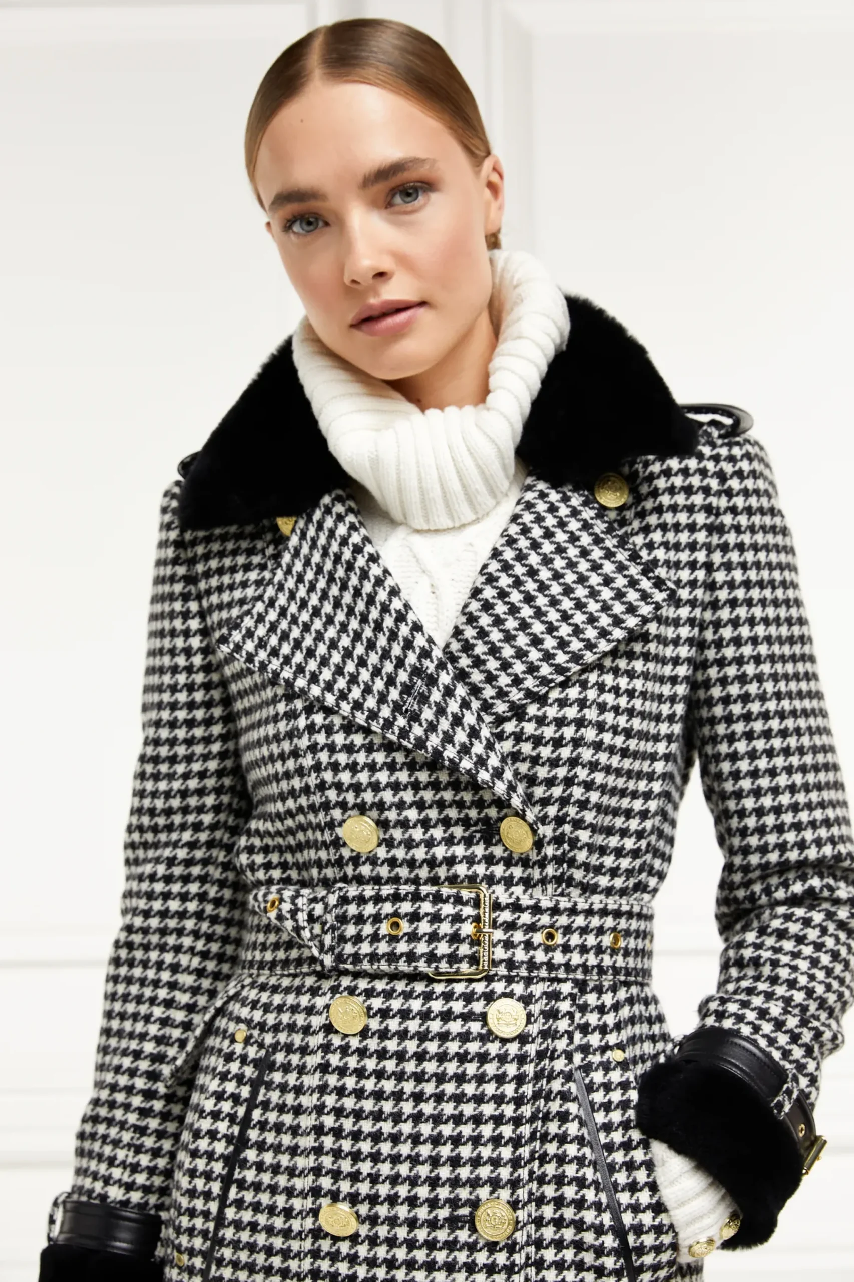 Holland Cooper Gold Label Trench Houndstooth Clearance