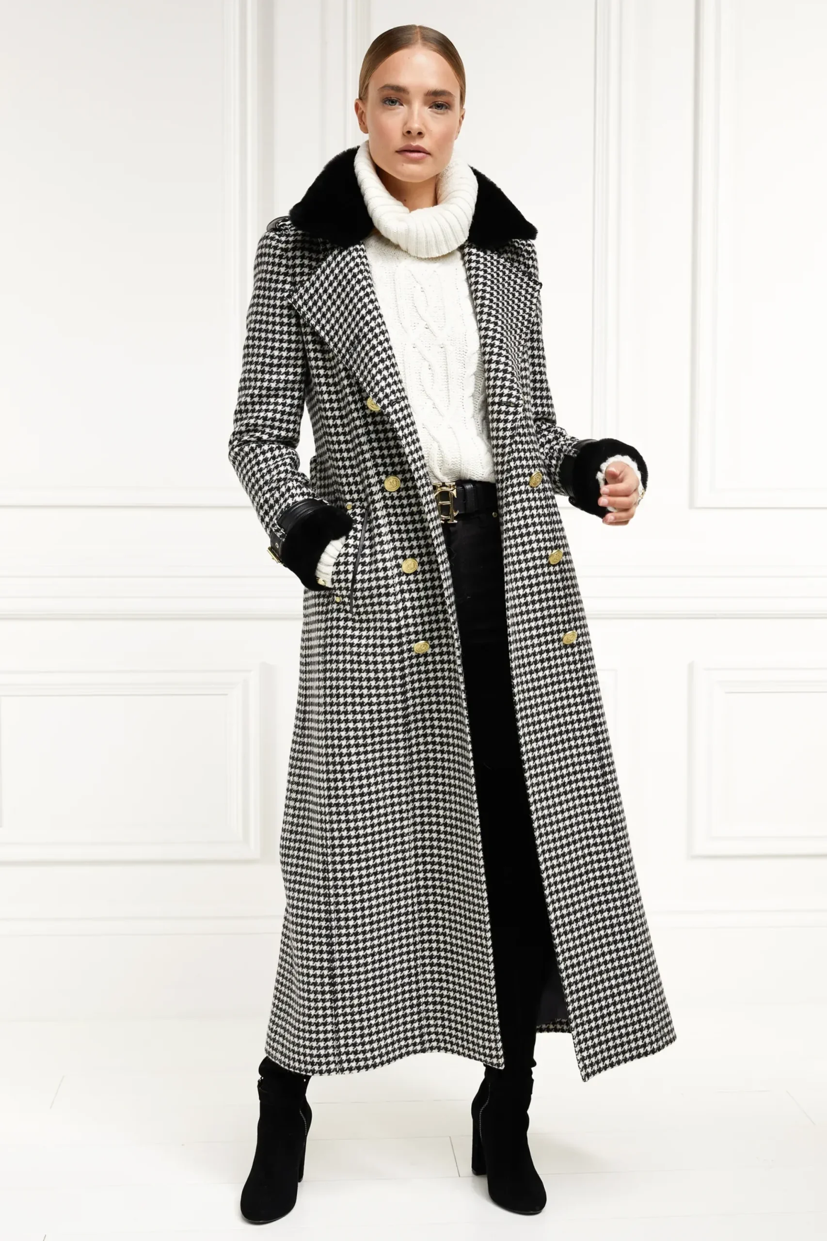 Holland Cooper Gold Label Trench Houndstooth Clearance