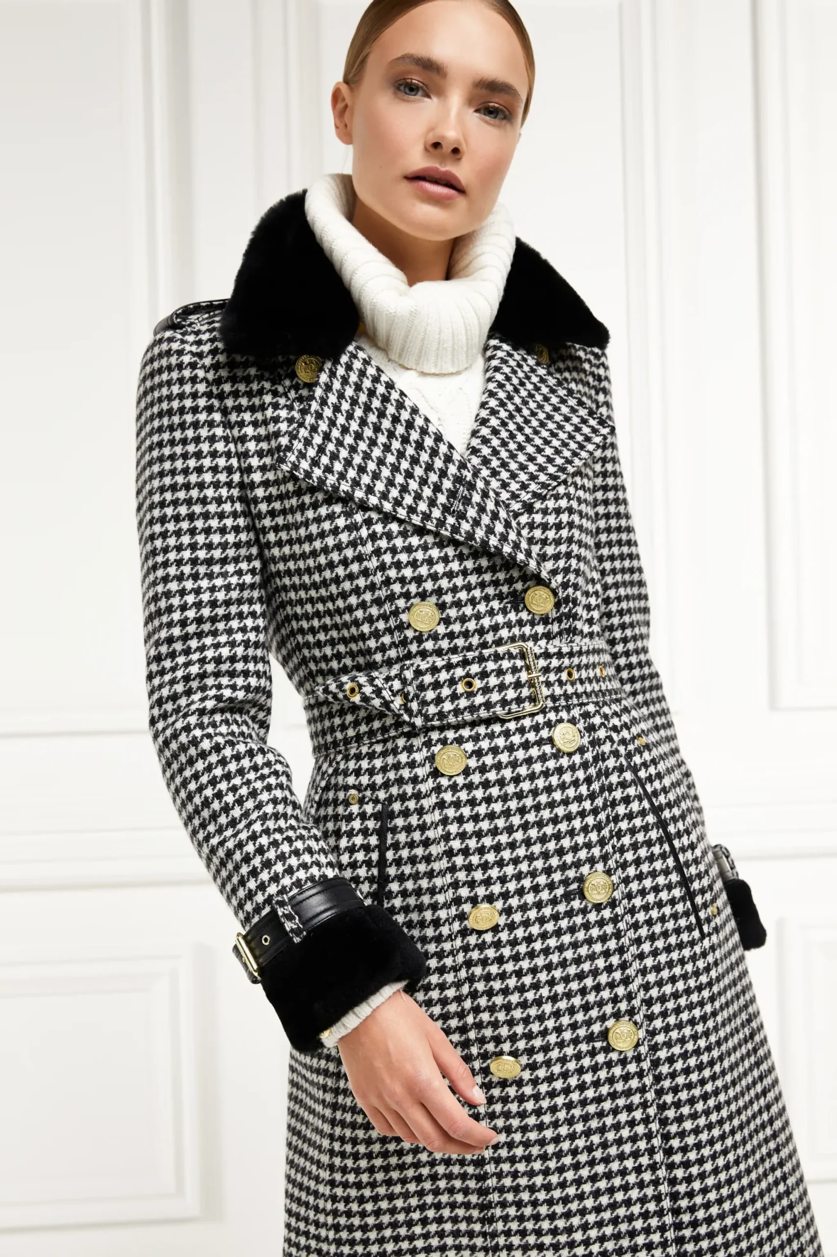 Holland Cooper Gold Label Trench Houndstooth Clearance
