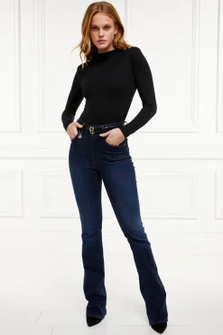 Holland Cooper Harper Long Sleeve Bodysuit Black New