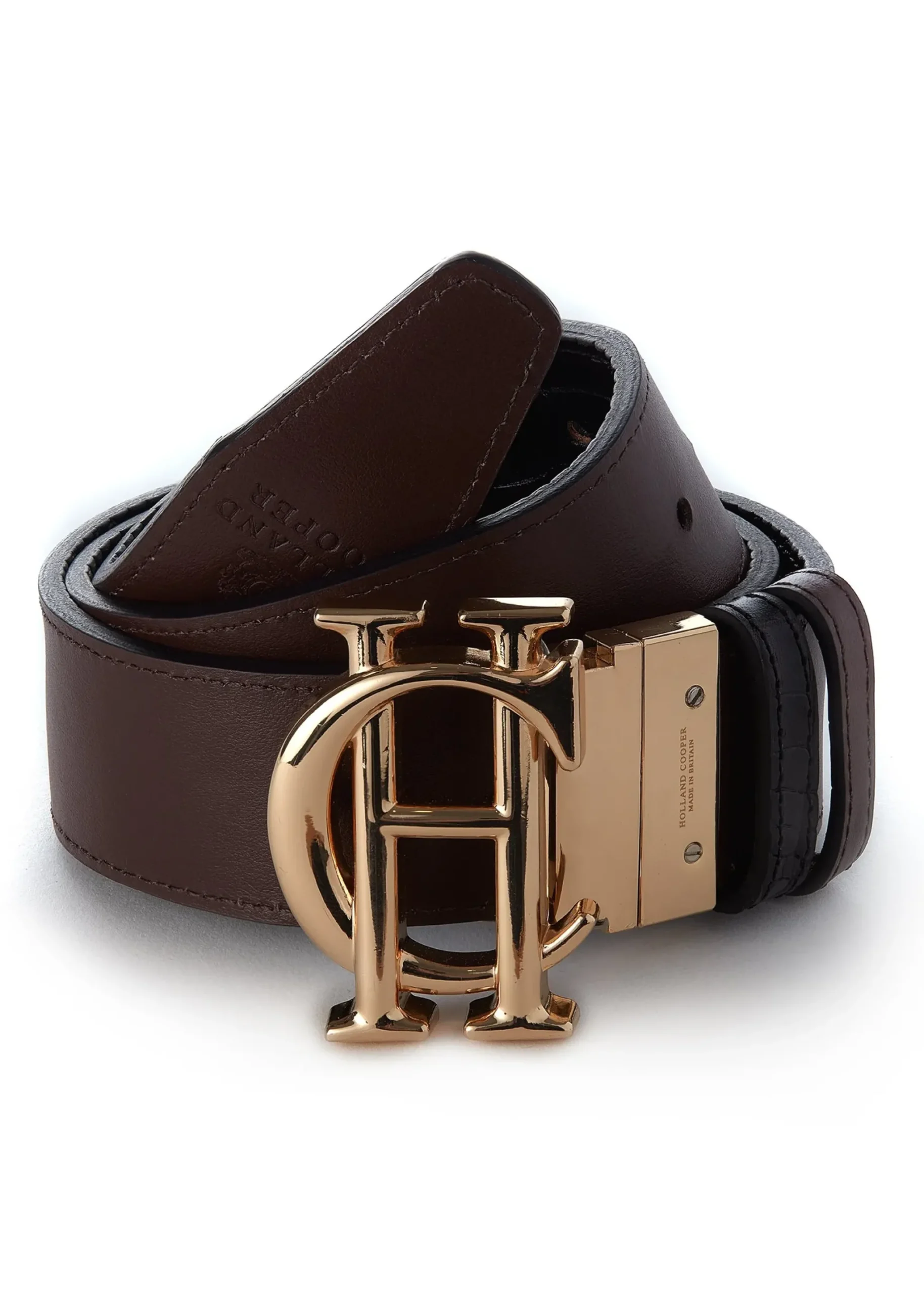 Holland Cooper HC Classic Belt Reversible Chocolate Black Croc Online