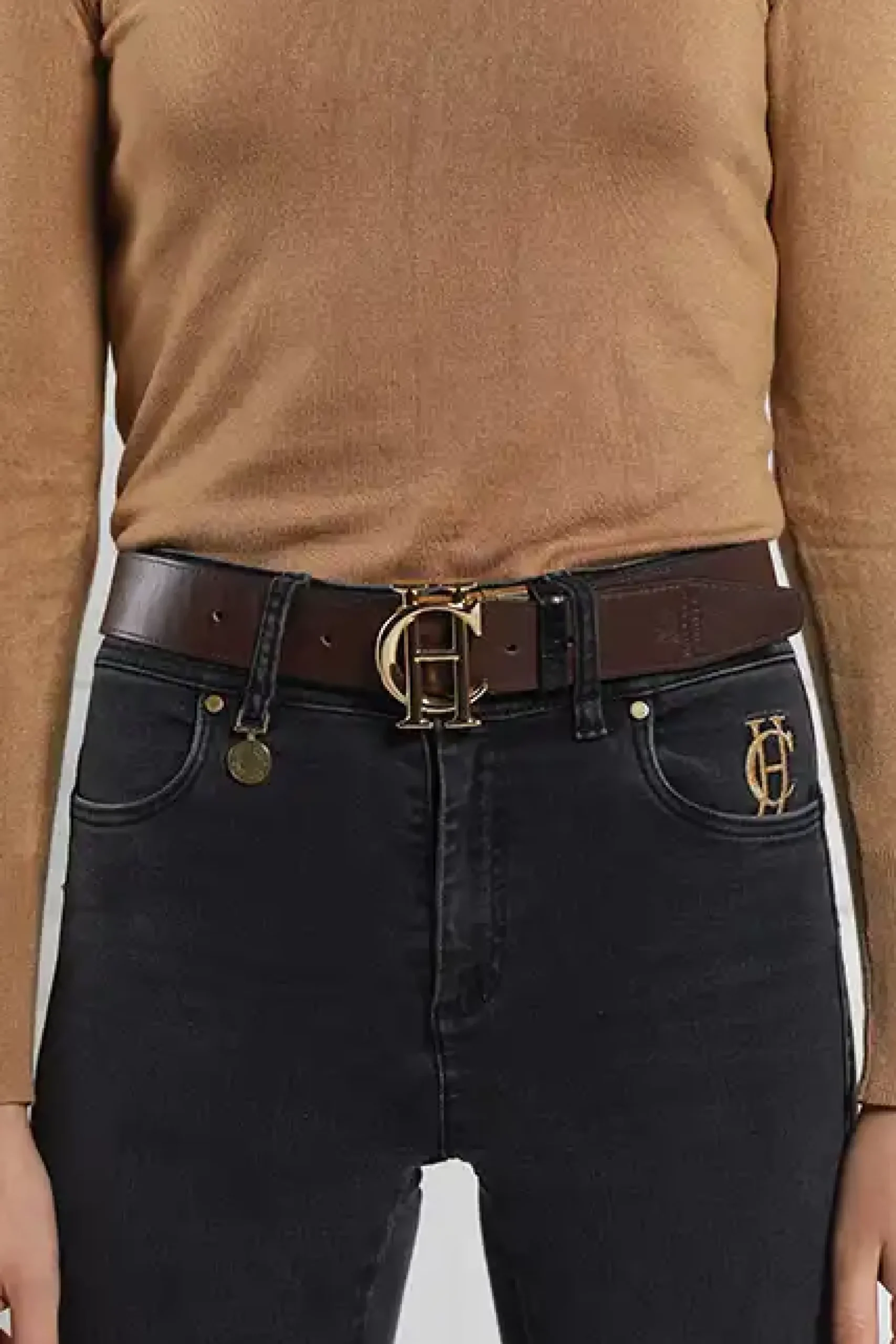 Holland Cooper HC Classic Belt Reversible Chocolate Black Croc Online