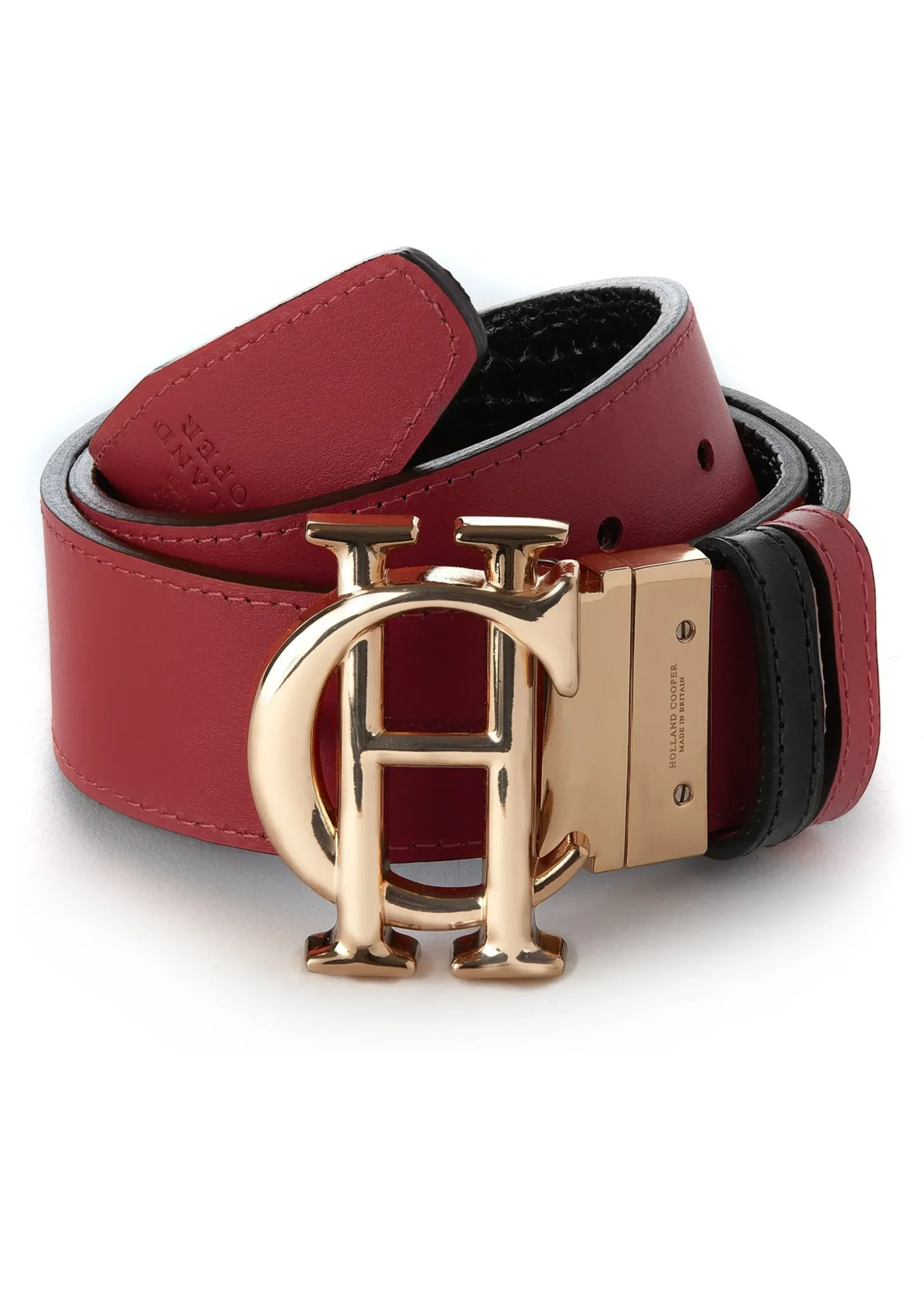 Holland Cooper HC Classic Belt Reversible Heritage Red Black Croc Best