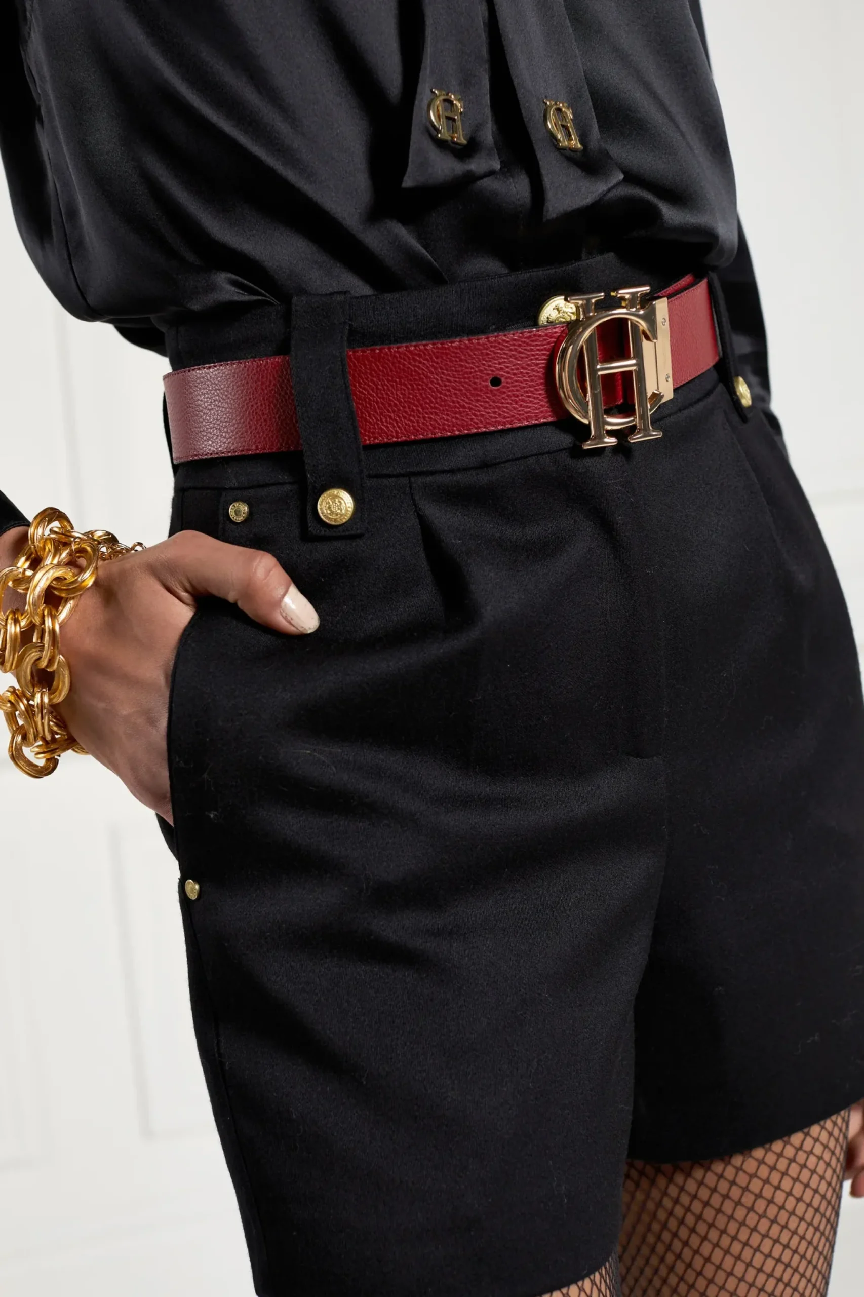 Holland Cooper HC Classic Belt Reversible Heritage Red Black Croc Best