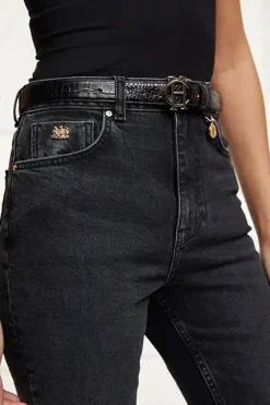 Holland Cooper HC Classic Slim Belt Black Croc Hot