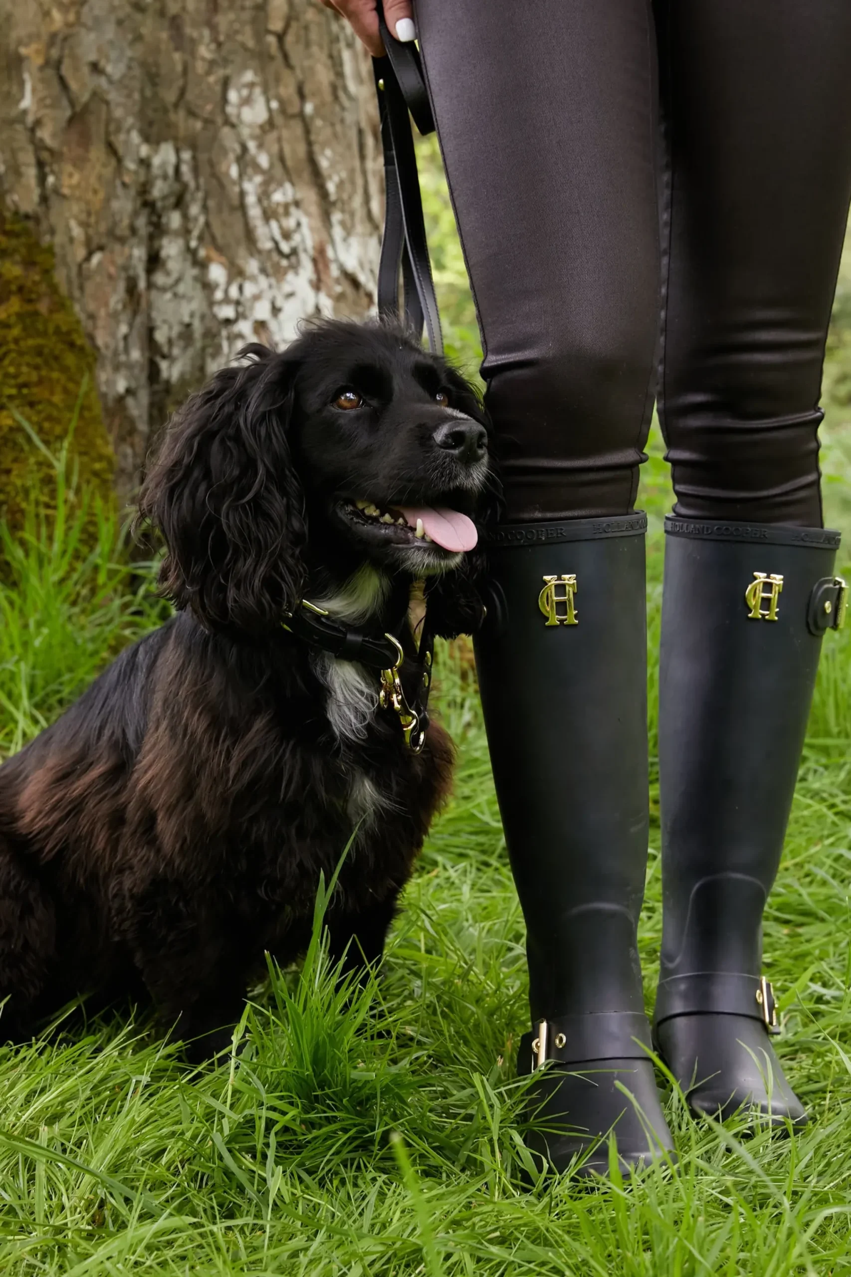 Holland Cooper HC Slim Dog Lead Black Hot