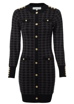 Holland Cooper Hepburn Mini Dress Grey Houndstooth Hot