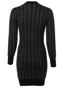 Holland Cooper Hepburn Mini Dress Grey Houndstooth Hot