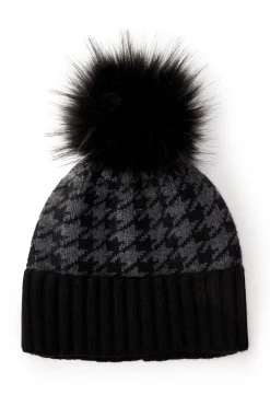 Holland Cooper Heritage Bobble Hat Grey Houndstoooth New