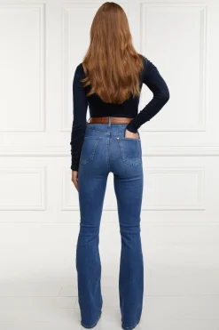 Holland Cooper High Rise Flared Jean Denim Sale