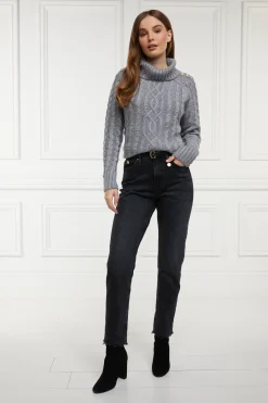 Holland Cooper High Rise Slim Jean Washed Black Sale