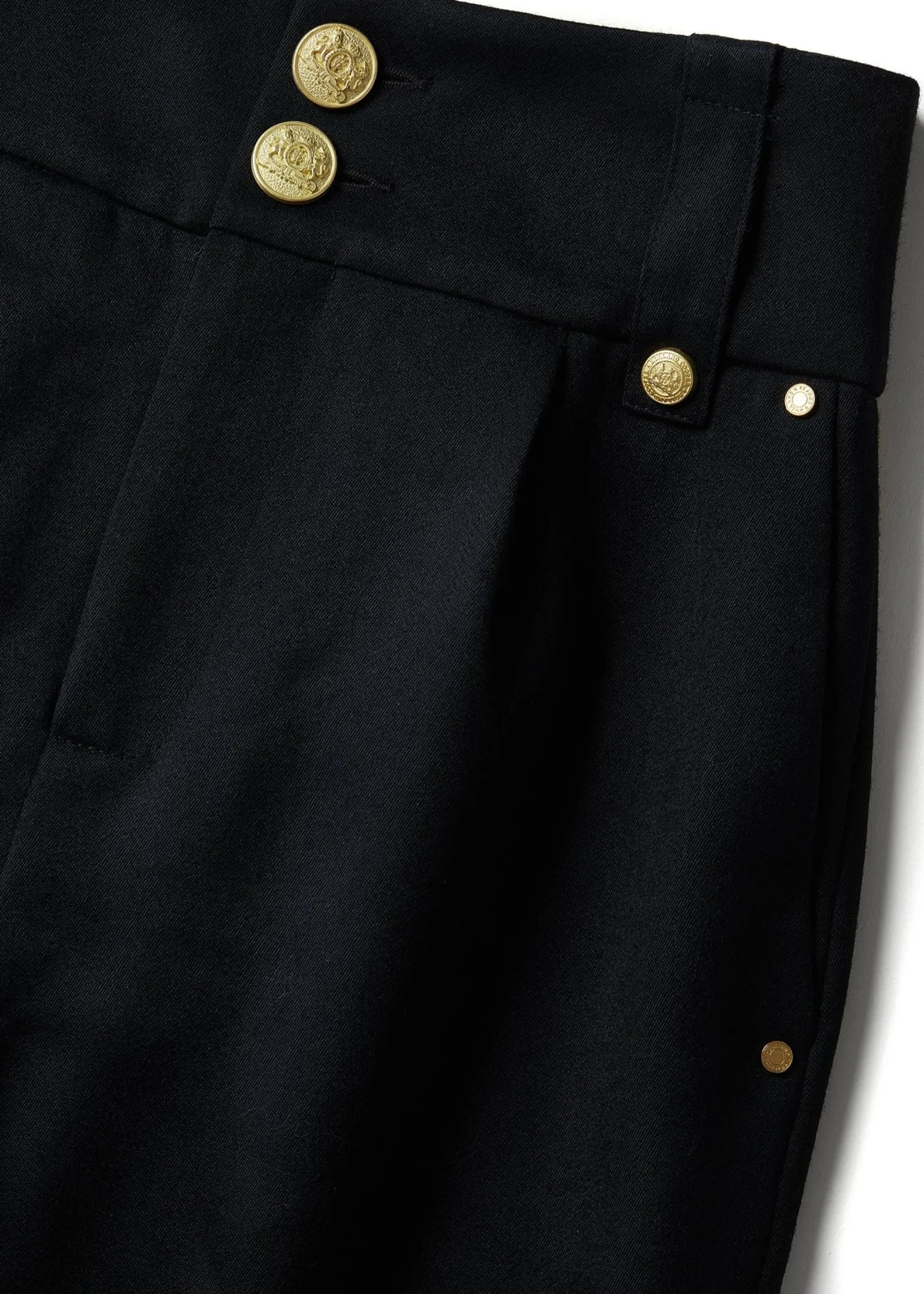 Holland Cooper High Waisted Peg Trouser Navy Barathea