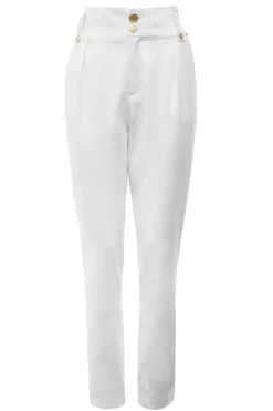 Holland Cooper High Waisted Peg Trouser Oyster Linen Hot